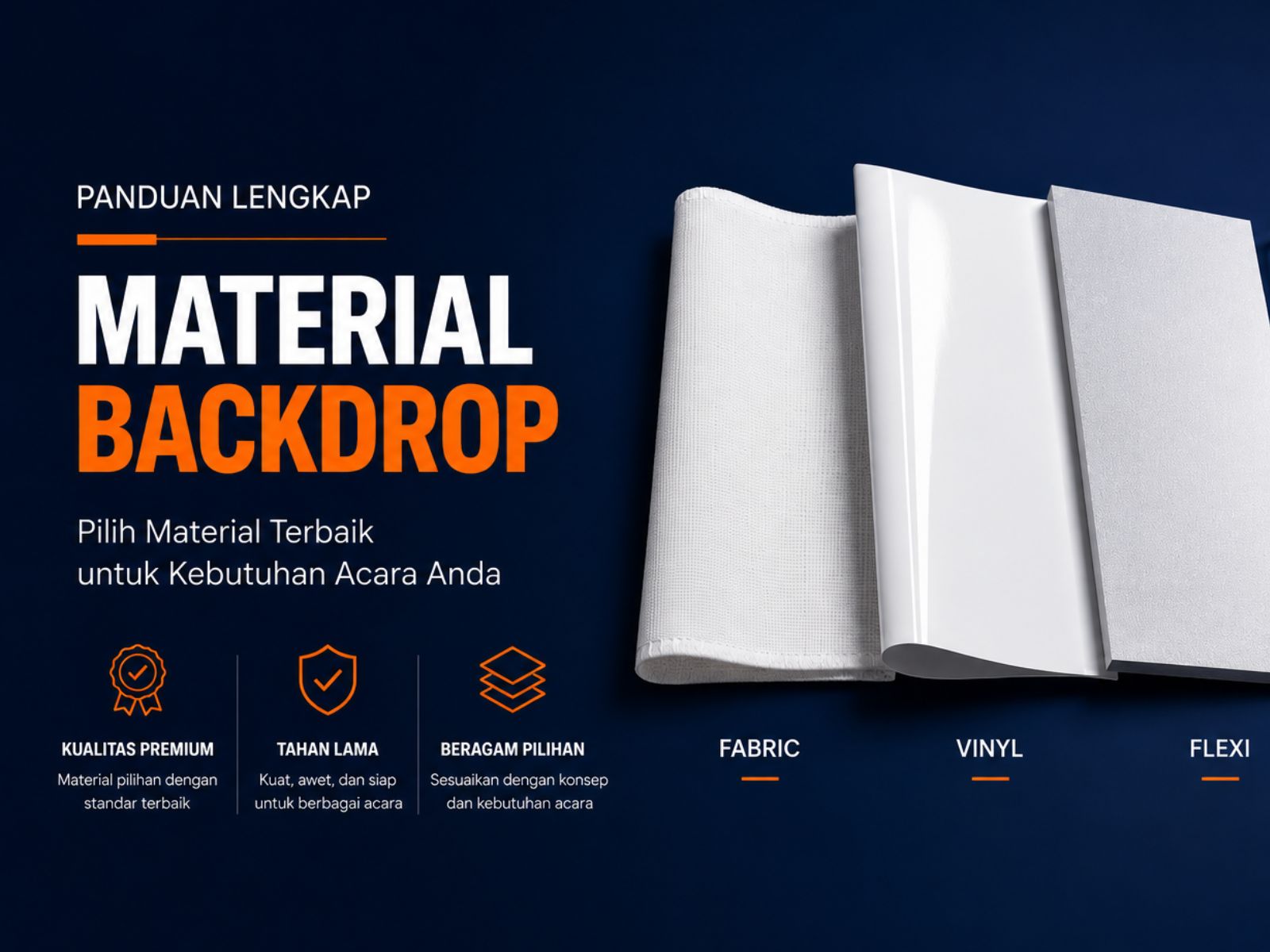 jenis material backdrop